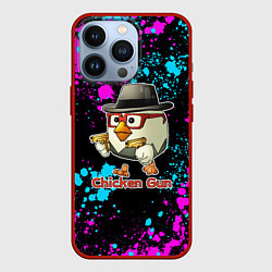 Чехол для iPhone 13 Pro Chicken gun - neon, цвет: 3D-красный