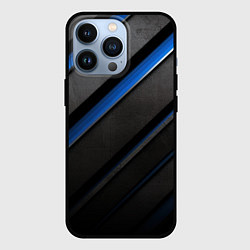 Чехол iPhone 13 Pro Black blue lines