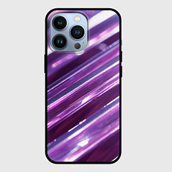 Чехол для iPhone 13 Pro Фиолетовые и розовые полосы абстракт, цвет: 3D-черный