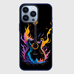 Чехол iPhone 13 Pro Гитара в неоновом огне