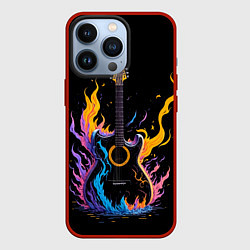 Чехол iPhone 13 Pro Гитара в неоновом огне