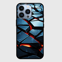 Чехол для iPhone 13 Pro Абстрактные плиты с оранжевым светом, цвет: 3D-черный