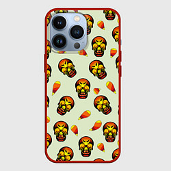 Чехол для iPhone 13 Pro Череп и капля мозаика, цвет: 3D-красный