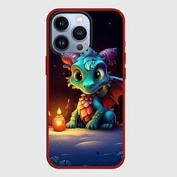 Чехол для iPhone 13 Pro Новогодний волшебный дракон, цвет: 3D-красный
