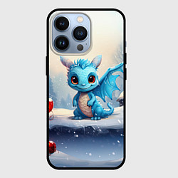 Чехол для iPhone 13 Pro Синий дракон льдинок 2024, цвет: 3D-черный