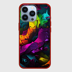 Чехол для iPhone 13 Pro Яркие разноцветные краски, цвет: 3D-красный