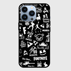 Чехол iPhone 13 Pro Fortnite alllogo black