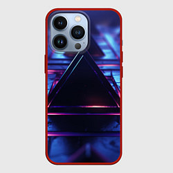 Чехол для iPhone 13 Pro Неоновый абстрактный треугольник, цвет: 3D-красный