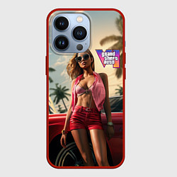 Чехол для iPhone 13 Pro Девушка GTA 6, цвет: 3D-красный