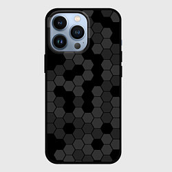 Чехол iPhone 13 Pro Камуфляж гексагон черный