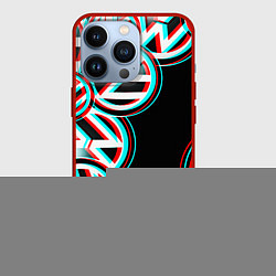 Чехол для iPhone 13 Pro Volkswagen glitch pattern, цвет: 3D-красный