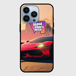 Чехол для iPhone 13 Pro GTA 6 спортивное авто, цвет: 3D-черный