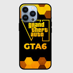 Чехол для iPhone 13 Pro GTA6 - gold gradient, цвет: 3D-черный