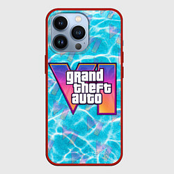 Чехол для iPhone 13 Pro GTA 6 басейн, цвет: 3D-красный