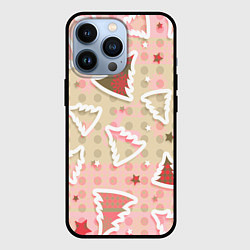 Чехол iPhone 13 Pro Розовые узоры ёлки