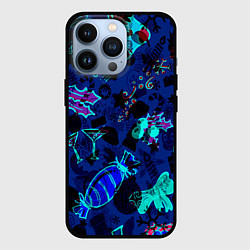 Чехол для iPhone 13 Pro Рождественские паттерны узоры, цвет: 3D-черный