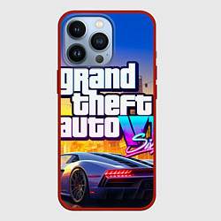 Чехол для iPhone 13 Pro Grand theft auto 6 street vice city, цвет: 3D-красный