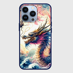 Чехол iPhone 13 Pro Japanese dragon and sakura - engraving