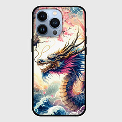 Чехол iPhone 13 Pro Japanese dragon and sakura - engraving