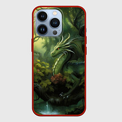 Чехол iPhone 13 Pro Лесной зеленый дракон символ 2024 года