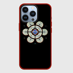 Чехол для iPhone 13 Pro Готический витраж из Блуа, цвет: 3D-красный