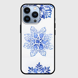 Чехол iPhone 13 Pro Снежинки в ряд