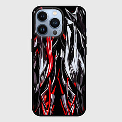 Чехол iPhone 13 Pro Агрессивные линии белые и красные