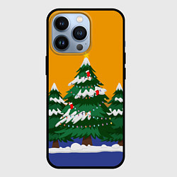 Чехол для iPhone 13 Pro Нарядные лесные ёлки, цвет: 3D-черный
