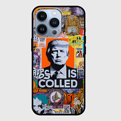 Чехол iPhone 13 Pro Donald Trump - american сollage