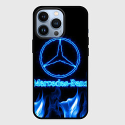 Чехол для iPhone 13 Pro Mercedes-benz blue neon, цвет: 3D-черный