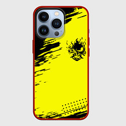 Чехол iPhone 13 Pro Cyberpunk 2077 краски на чёрном