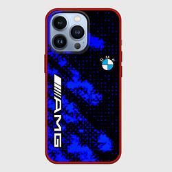 Чехол iPhone 13 Pro BMW sport amg colors blue