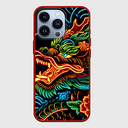 Чехол iPhone 13 Pro Japanese neon dragon - irezumi