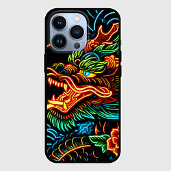 Чехол iPhone 13 Pro Japanese neon dragon - irezumi