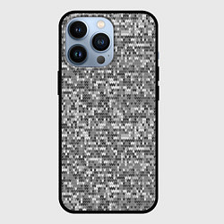 Чехол iPhone 13 Pro Узор серого вязанного трикотажа меланж