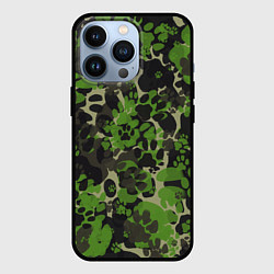 Чехол для iPhone 13 Pro Котячий камуфляж, цвет: 3D-черный