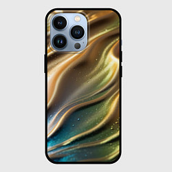 Чехол для iPhone 13 Pro Металлический атласный песок, цвет: 3D-черный
