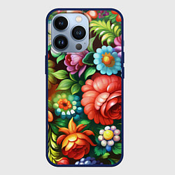 Чехол iPhone 13 Pro Жостово роспись цветы традиционный узор