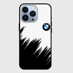 Чехол iPhone 13 Pro BMW чёрные штрихи текстура