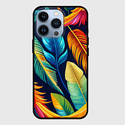 Чехол iPhone 13 Pro Пёстрые пёрышки попугаев