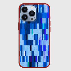 Чехол для iPhone 13 Pro Синий глитч, цвет: 3D-красный