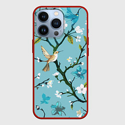 Чехол iPhone 13 Pro Колибри ветка цветущего сада