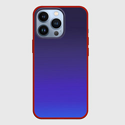Чехол для iPhone 13 Pro Градиент тёмно фиолетовый синий, цвет: 3D-красный