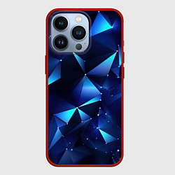 Чехол iPhone 13 Pro Синие осколки из мелких абстрактных частиц