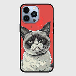 Чехол iPhone 13 Pro Недовольный кот на день святого Валентина