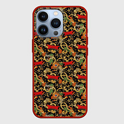 Чехол iPhone 13 Pro Яркая абстракция на черном фоне
