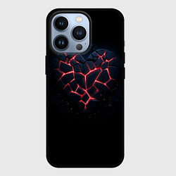 Чехол для iPhone 13 Pro Разбитое сердце из камня и неона, цвет: 3D-черный