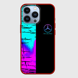 Чехол iPhone 13 Pro Mercedes benz неон текстура