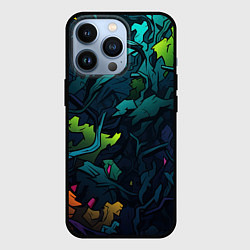 Чехол iPhone 13 Pro Кислотная яркая абстракция в камуфляжном стиле