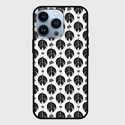 Чехол для iPhone 13 Pro Монстера и линии, цвет: 3D-черный